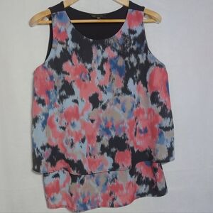 DG 2 Diane Gilman Sz L Women's Multicolor Abstract Tank Top